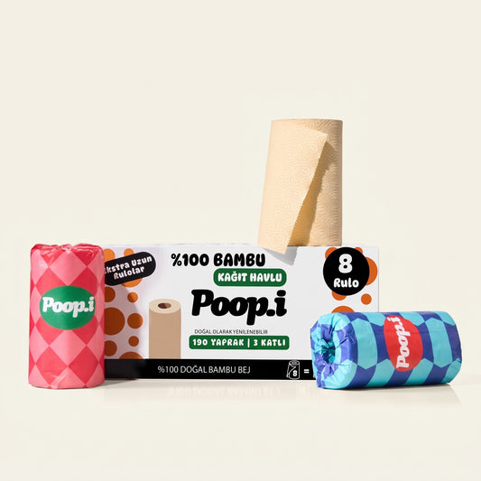 Ağartılmamış Bambu Beji "MEGA HAVLU POP" Naked '190 Yaprak'
