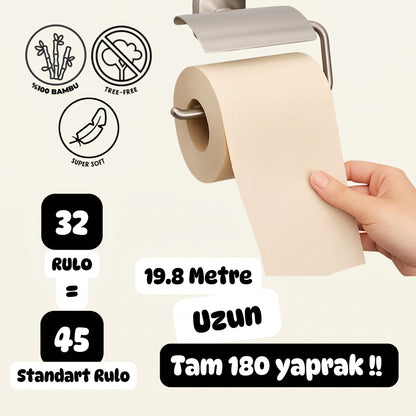 Ağartılmamış Bambu Beji "KLASİK RULO" Naked '190 Yaprak'