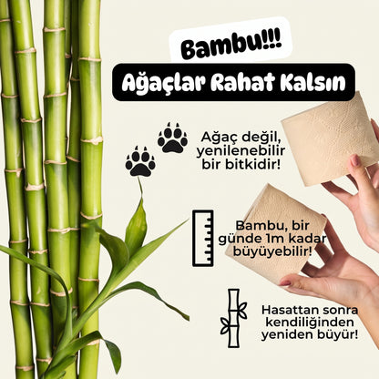 Ağartılmamış Bambu Beji "KLASİK RULO" Naked '190 Yaprak'