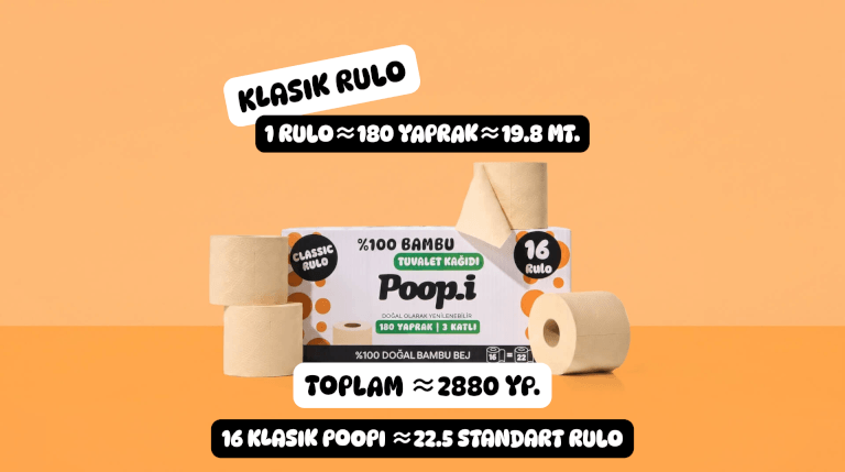 %100 Bambu Tuvalet Kağıdı | Doğal Bej Renk | Kimyasalsız & Sürdürülebilir