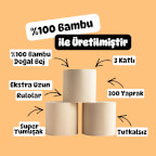 %100 Bambu Tuvalet Kağıdı | Doğal Bej Renk | Kimyasalsız & Sürdürülebilir