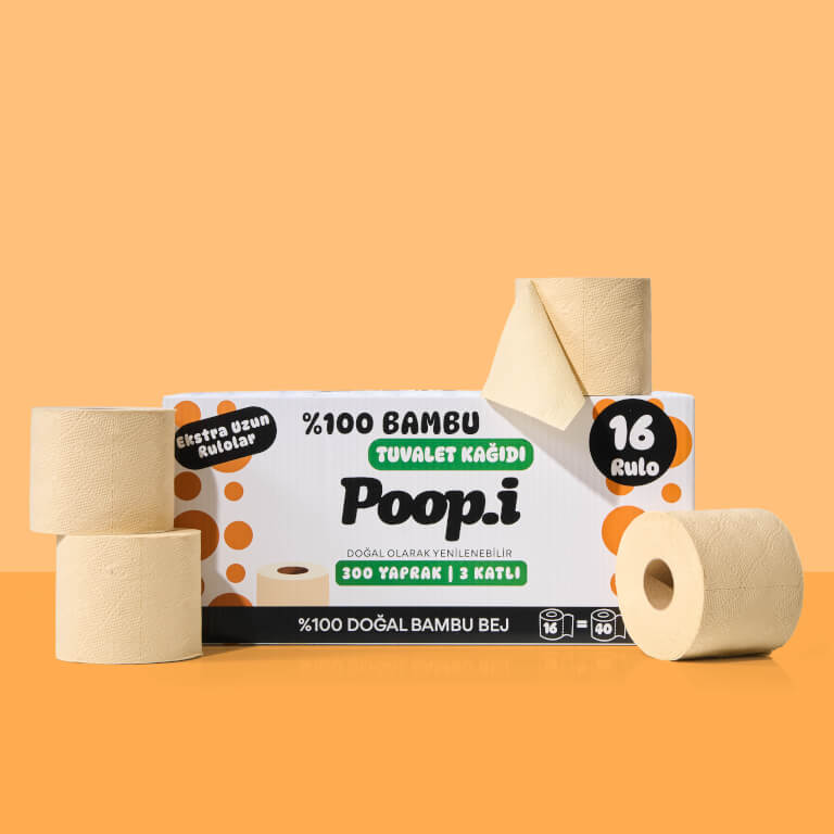 %100 Bambu Tuvalet Kağıdı | Doğal Bej Renk | Kimyasalsız & Sürdürülebilir