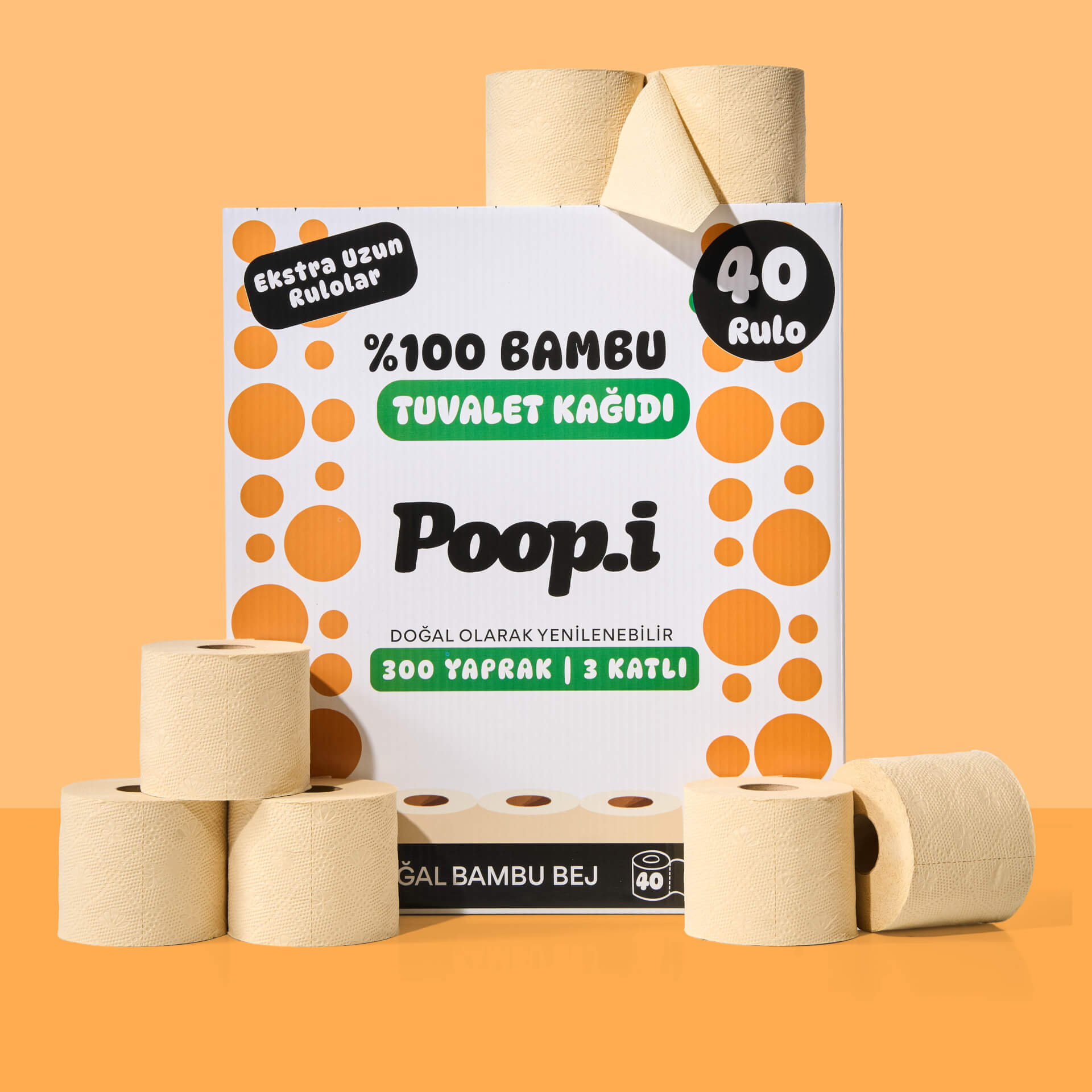 %100 Bambu Tuvalet Kağıdı | Doğal Bej Renk | Kimyasalsız & Sürdürülebilir