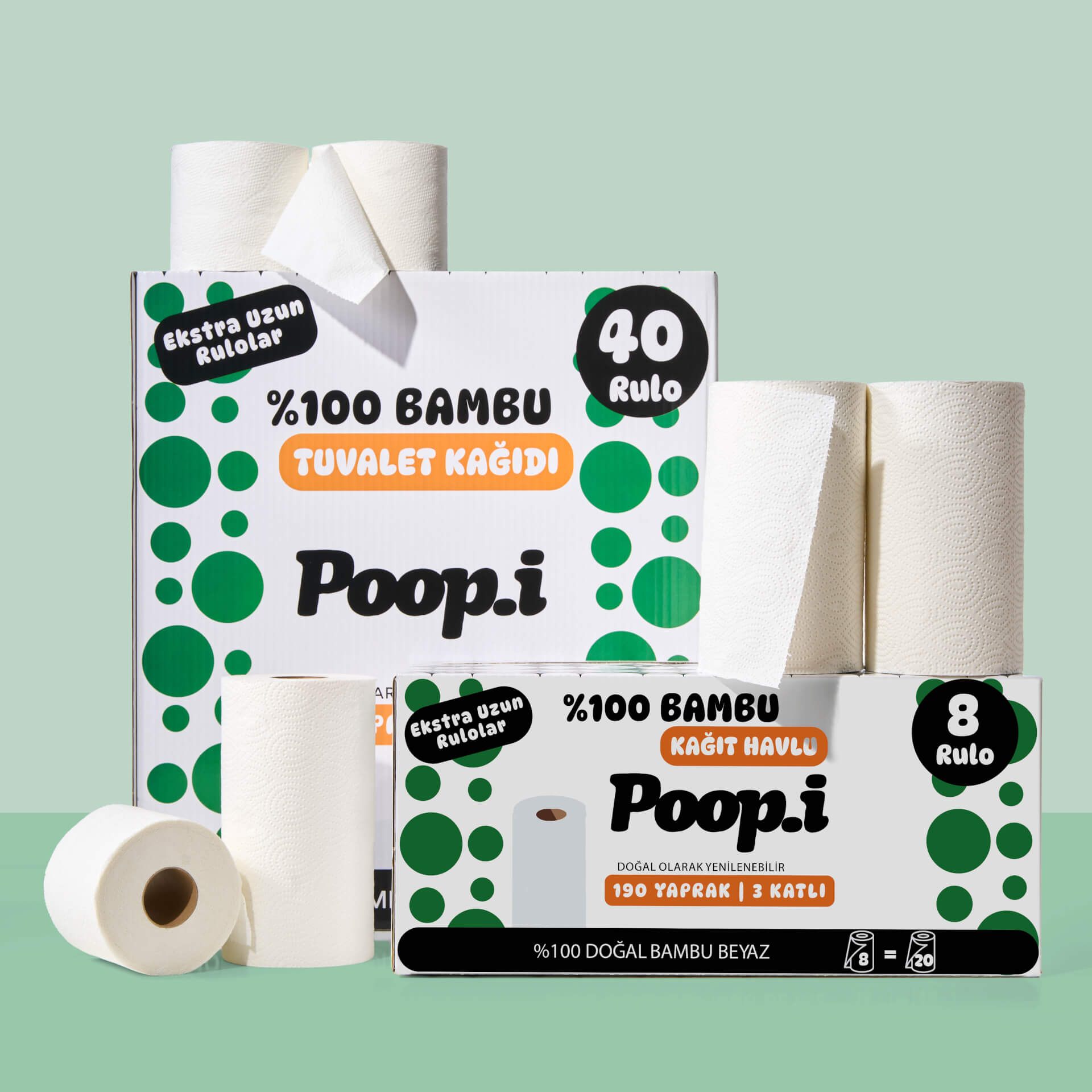 Avantajlı Paket Set | %100 Bambu Tuvalet Kağıdı & Kağıt Havlu | Doğal Beyaz