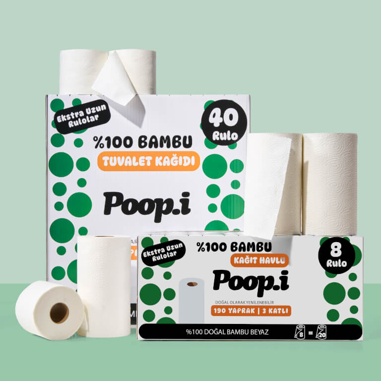 Avantajlı Paket Set | %100 Bambu Tuvalet Kağıdı & Kağıt Havlu | Doğal Beyaz