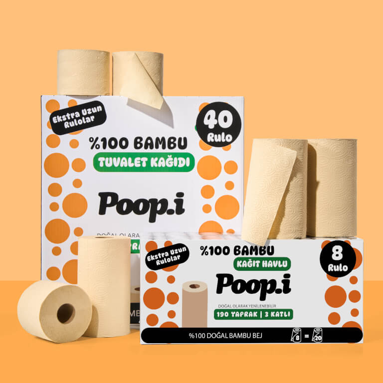 Avantajlı Paket Set | %100 Bambu Tuvalet Kağıdı & Kağıt Havlu | Doğal Bej