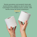 %100 Bambu Tuvalet Kağıdı | XL Rulo – 2,5× Daha Uzun | Naked Beyaz