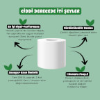 %100 Bambu Tuvalet Kağıdı | XL Rulo – 2,5× Daha Uzun | Naked Beyaz