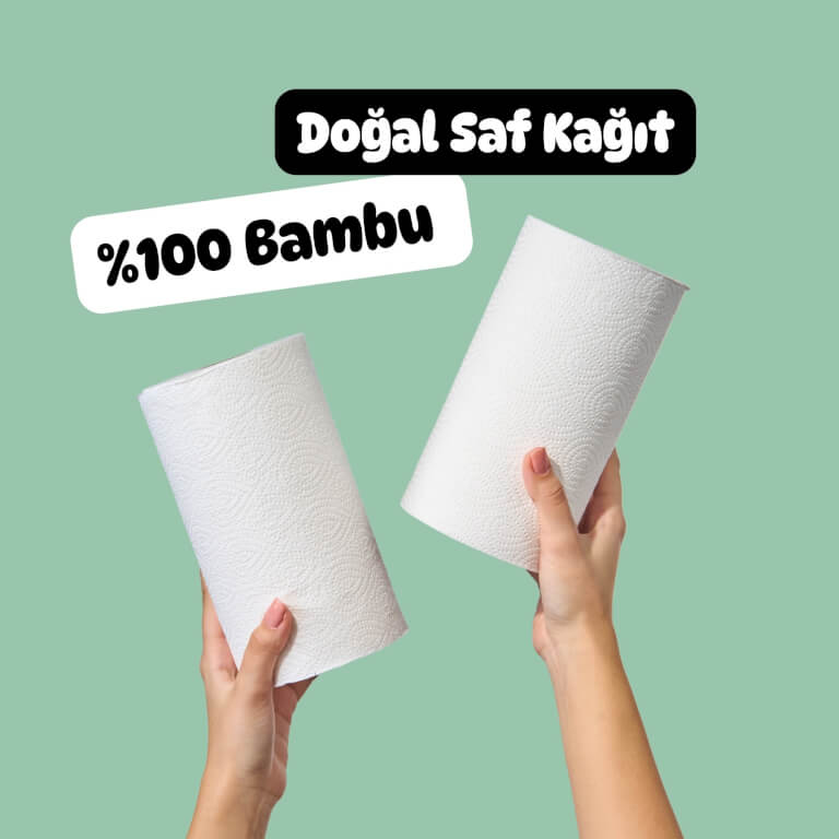 %100 Bambu Beyaz Kağıt Havlu | Süper Emici & Güçlü – Poop.i