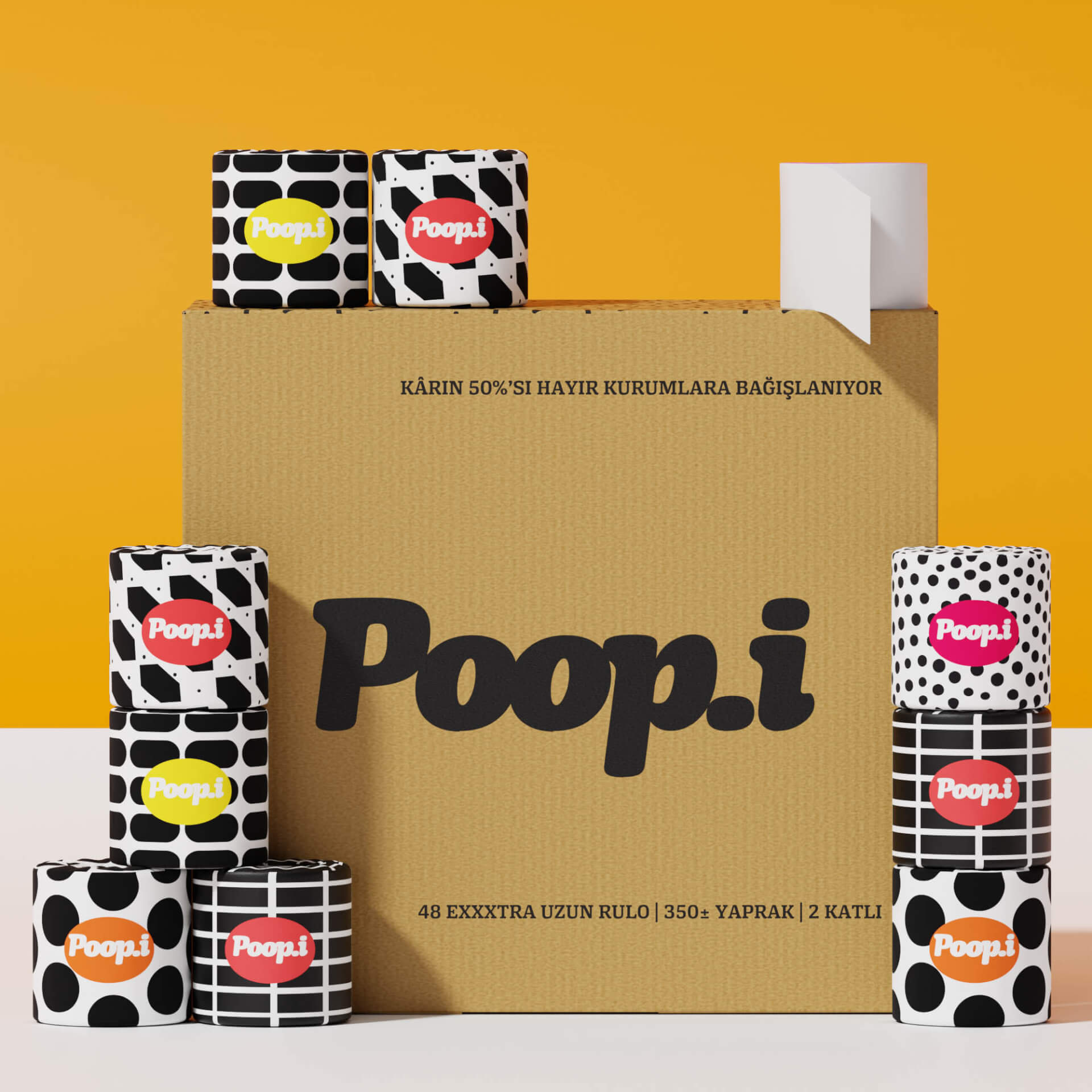Poop.i Black & White Edition Tuvalet Kağıdı | Şık, Hesaplı ve Çevre Dostu
