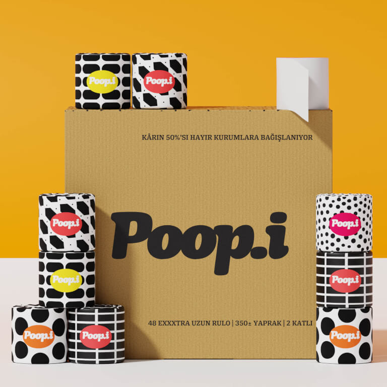 Poop.i Black & White Edition Tuvalet Kağıdı | Şık, Hesaplı ve Çevre Dostu