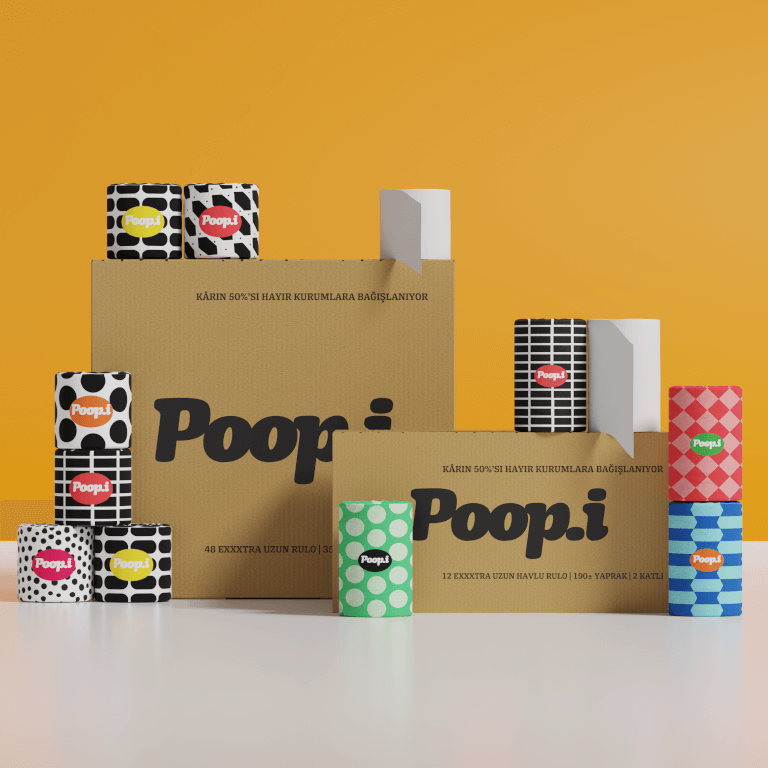 Black & White Tuvalet Kağıdı & The Pop Kağıt Havlu Seti – Şık ve Sade Temizlik | Poop.i