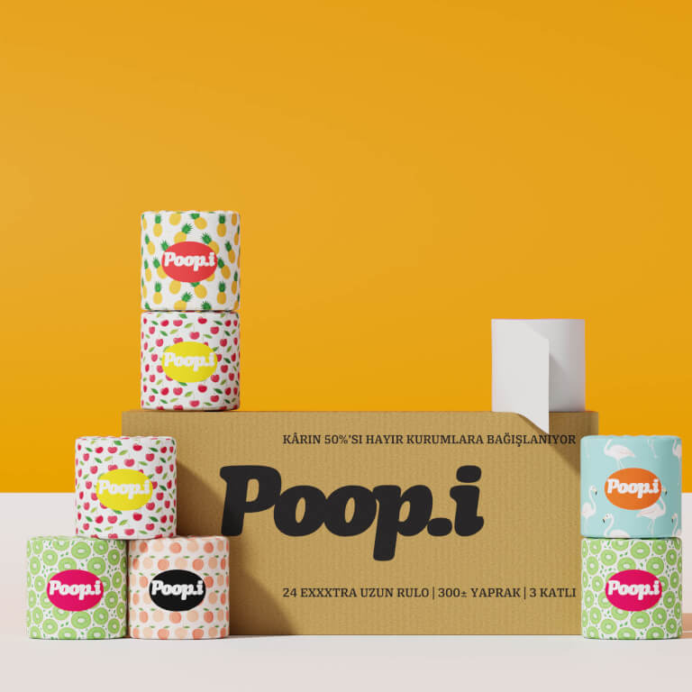 Poop.i | Fruity Edition Tuvalet Kağıdı | Şık, Ekonomik, Hesaplı ve Çevre Dostu Rulo