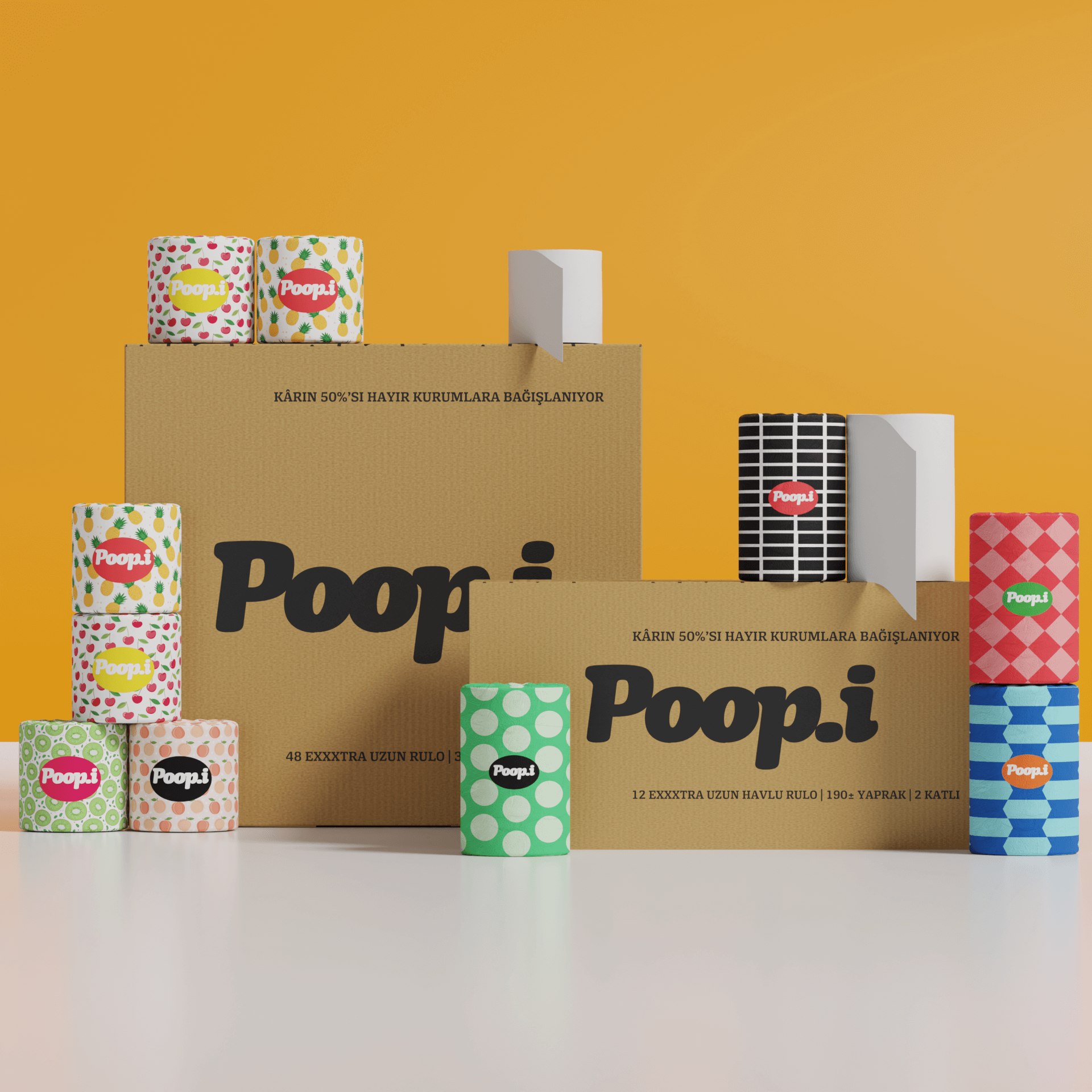 Fruity Loop Tuvalet Kağıdı & The Pop Kağıt Havlu Seti – Renkli Temizlik | Poop.i