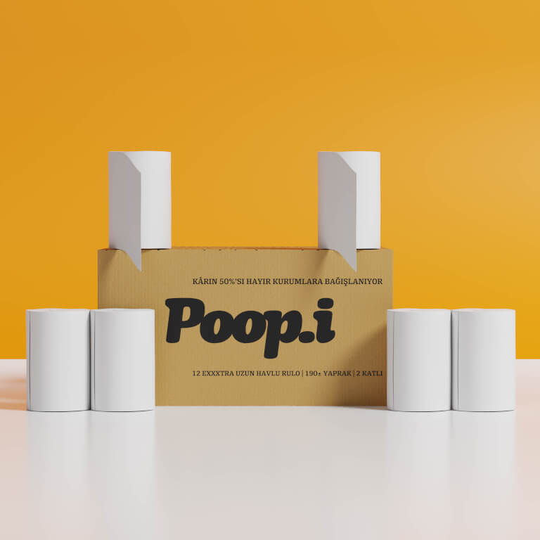 Poop.i | Naked Havlu Edition Kâğıt Havlu | Ekonomik ve Dayanıklı Temizlik